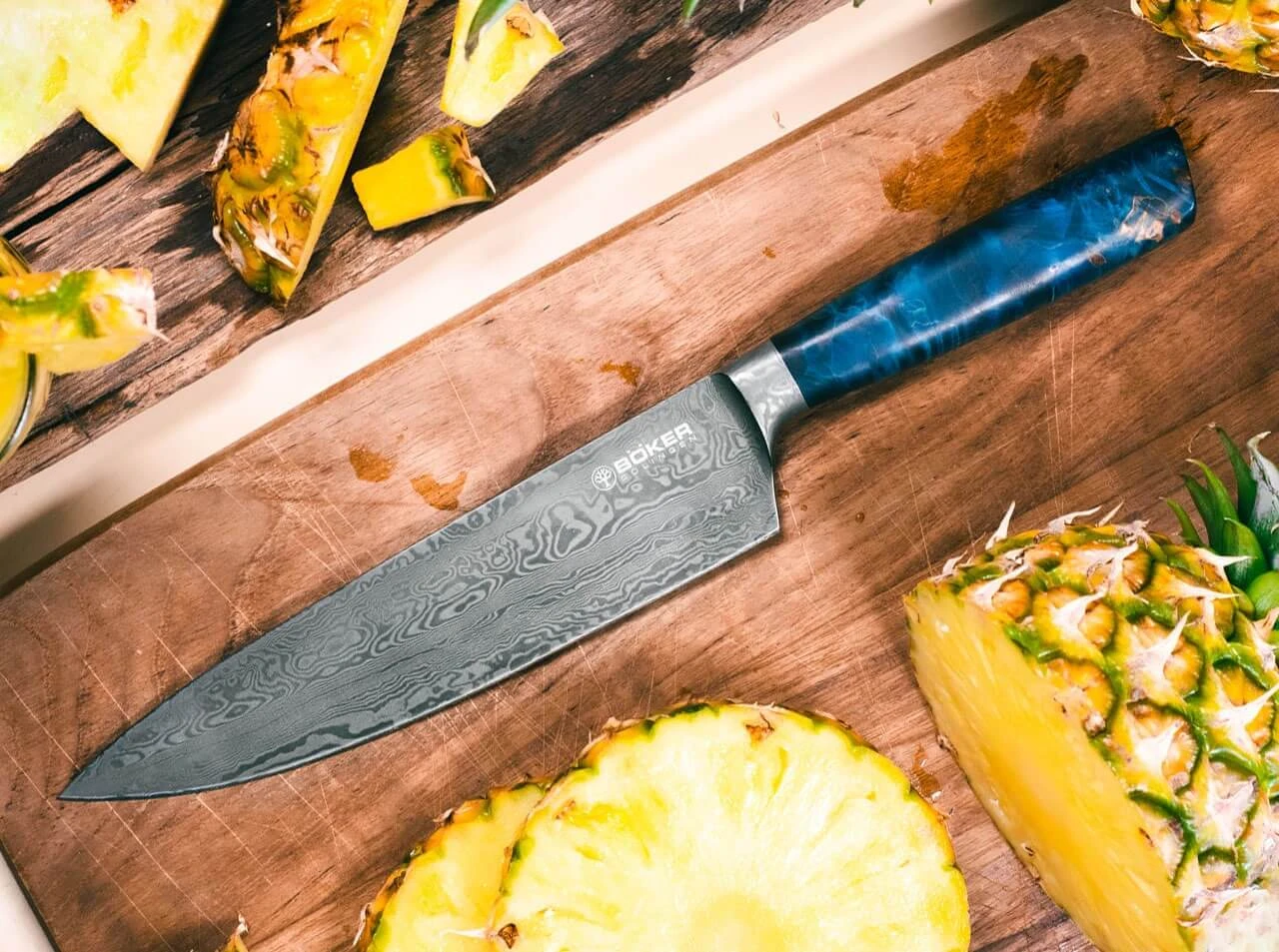 Riviera Damast Chefmesser 2 Riviera Damast Chefmesser – Bild 2