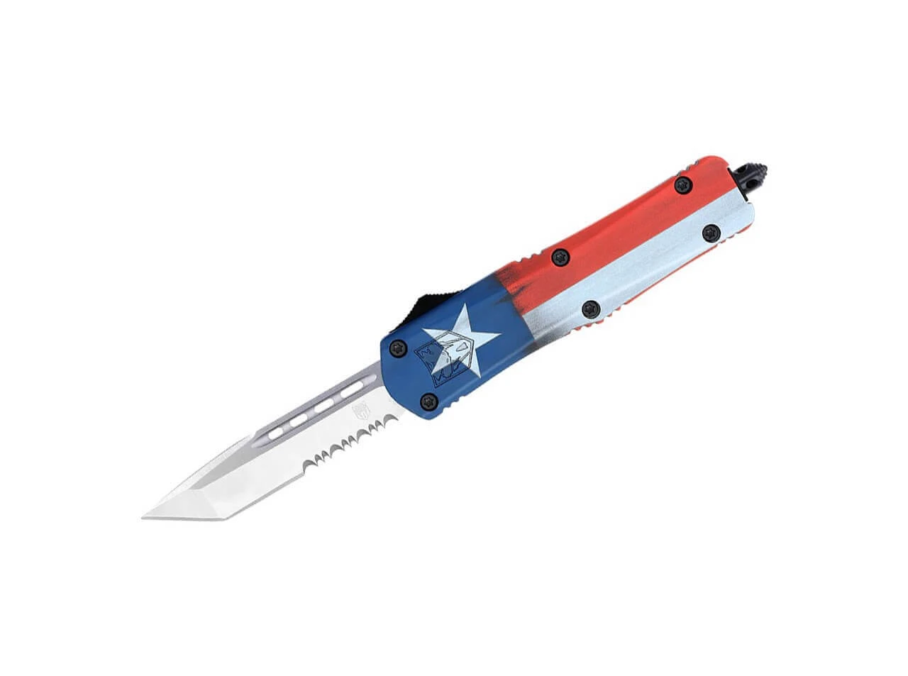 Medium FS-3 Cerakote Texas Flag Tanto Serrated 1 Medium FS-3 Cerakote Texas Flag Tanto Serrated