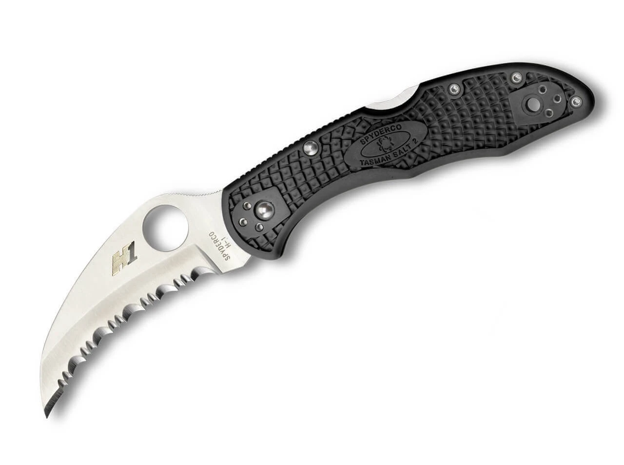 Spyderco Tasman Salt 2 Lightweight Black H1 Serrated 1 Spyderco Tasman Salt 2 Lightweight Black H1 Serrated